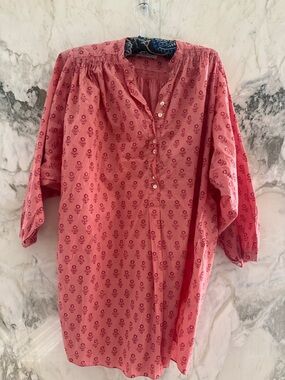 Doen Rose Pink Micro Floral Tunic/Mini dress